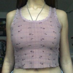 Urban Outfitters Printed Crop Tank Top